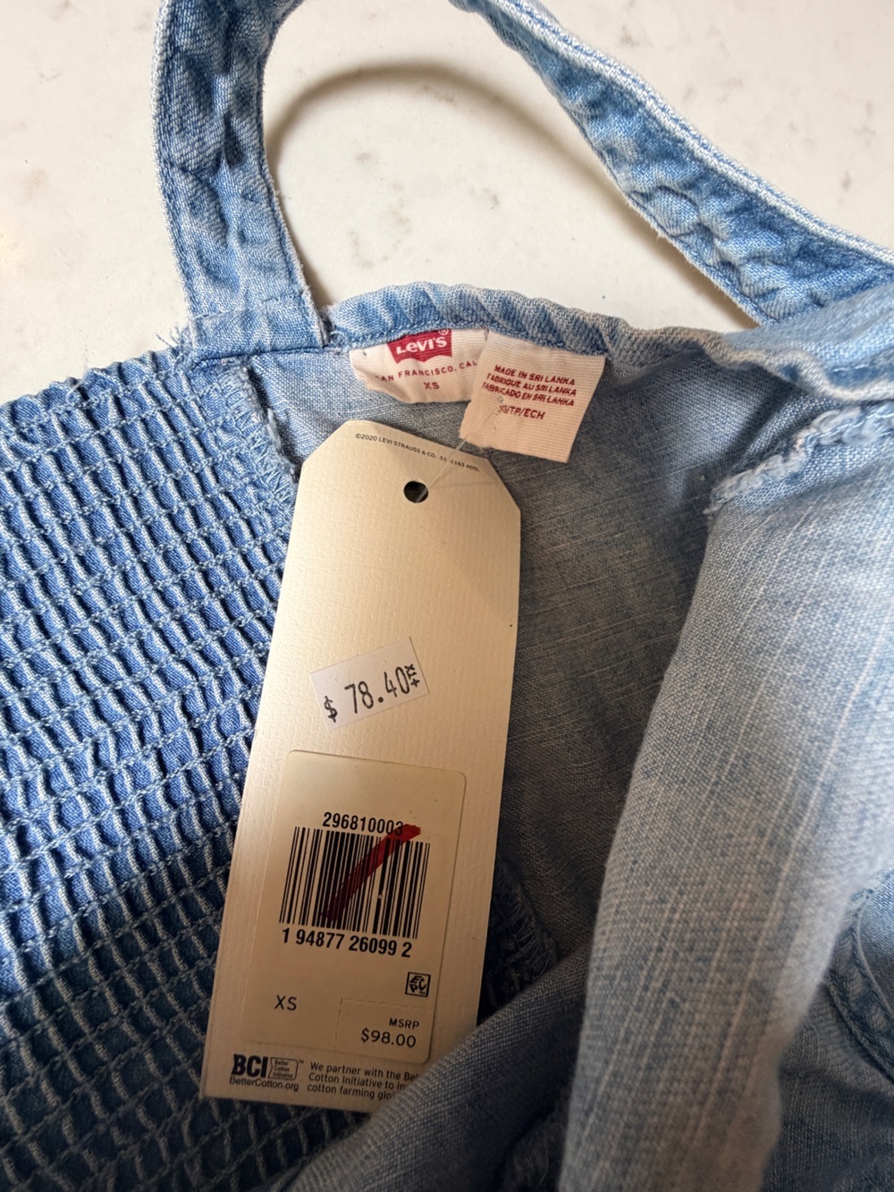 NWT LEVI’S Sabine Denim Tiered Midi Dress - Picture 11 of 13
